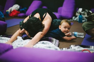 Bend offers classes for moms and kids from 6 weeks to 4 years old (though the babies are mostly along for the ride). Photo: Lauren Stonestreet